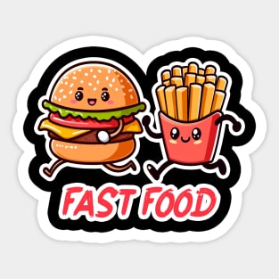 Fast Food Hamburger and French Fries Sticker